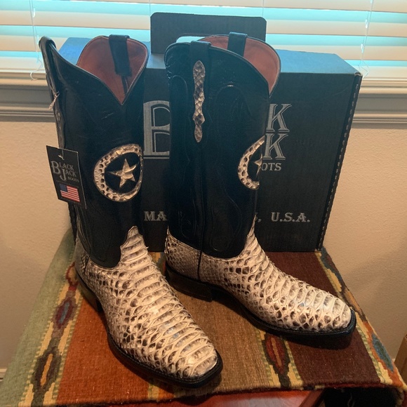 Men's Black Jack Python Cowboy Boots Size 11 D - Picture 2 of 9